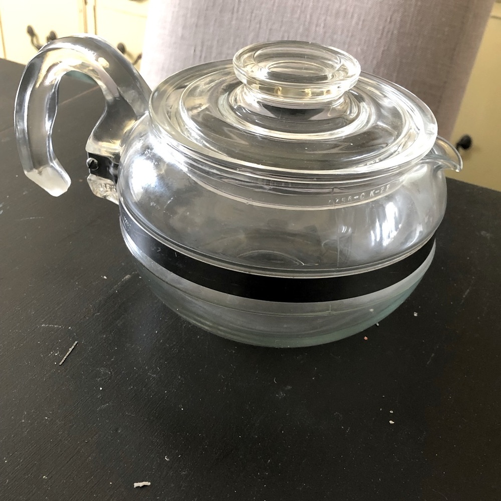 Vintage PYREX Coffee Tea Pot Glass with lid Mid Century Cottage home
